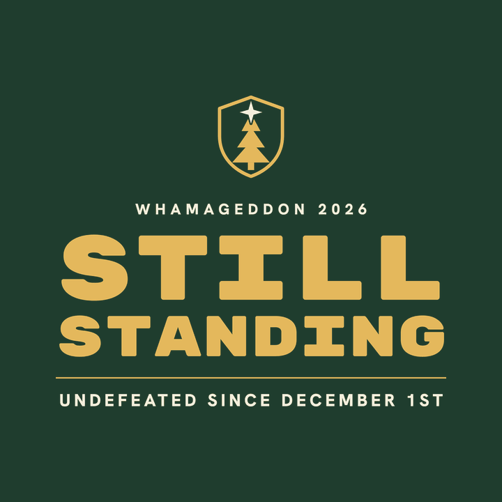 Still Standing tee design: gold lettering on dark green